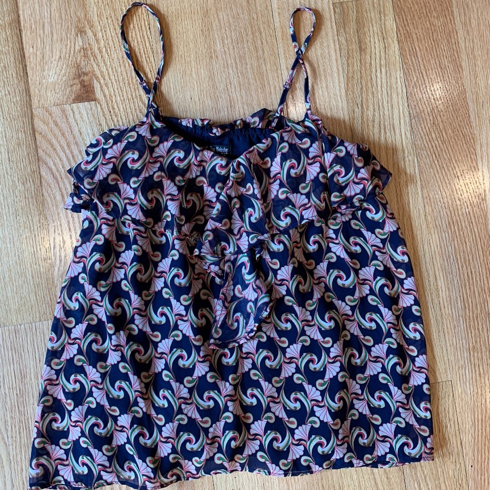 The Webster at Target Navy Paisley Print Tank Top